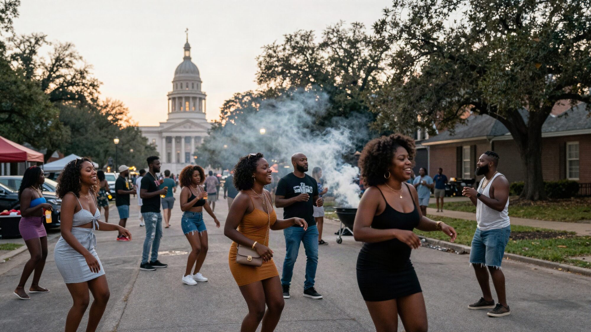 Friends and families out together in Baton Rouge