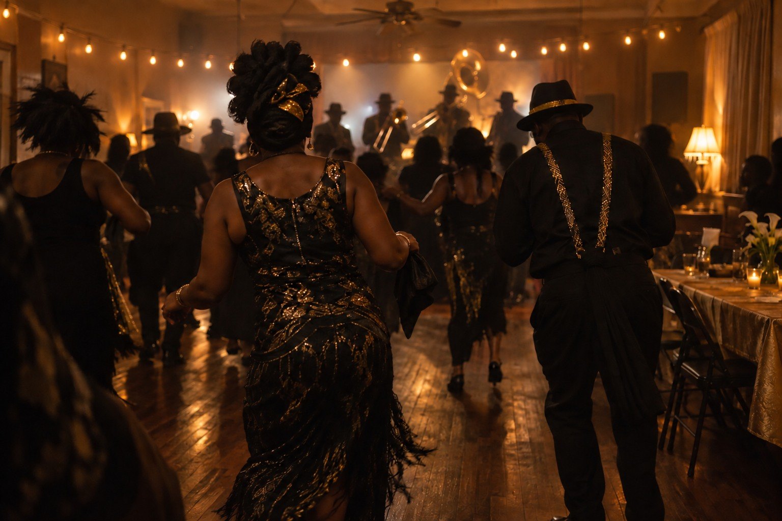 Night crowd dancing at a New Orleans lounge
