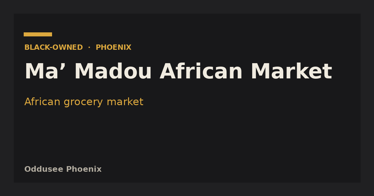 Ma’ Madou African Market