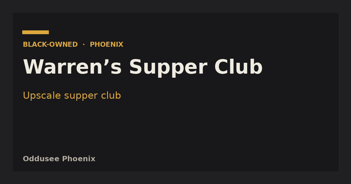 Warren’s Supper Club