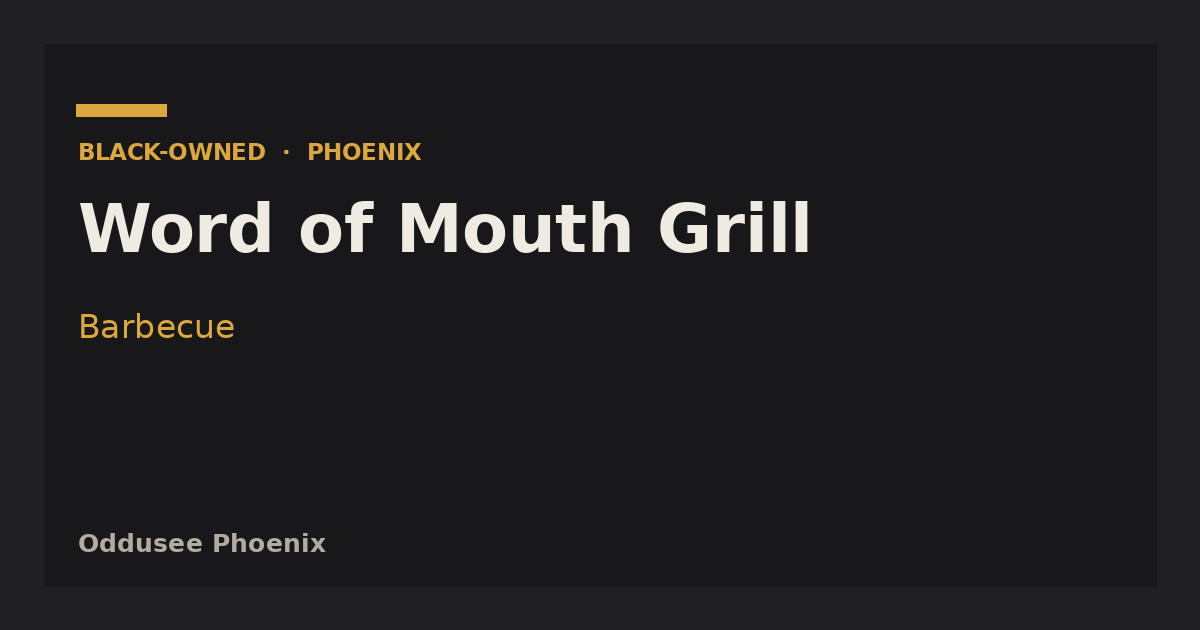 Word of Mouth Grill