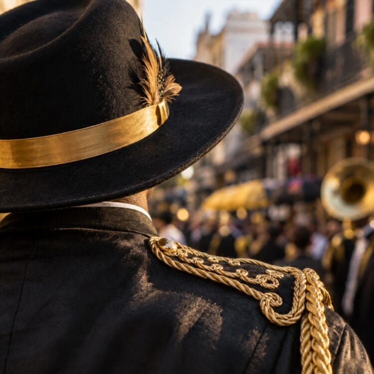 Parade hat with gold cord detail